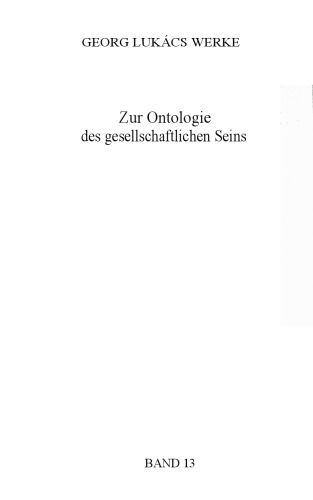 Zur Ontologie des gesellschaftlichen Seins