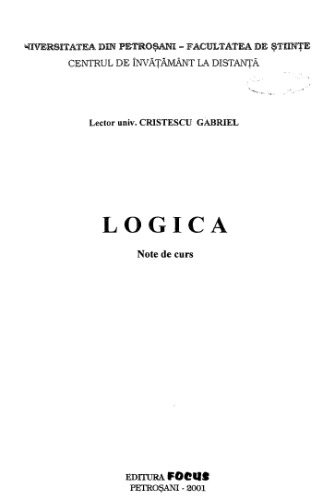 Logica~ Note de curs