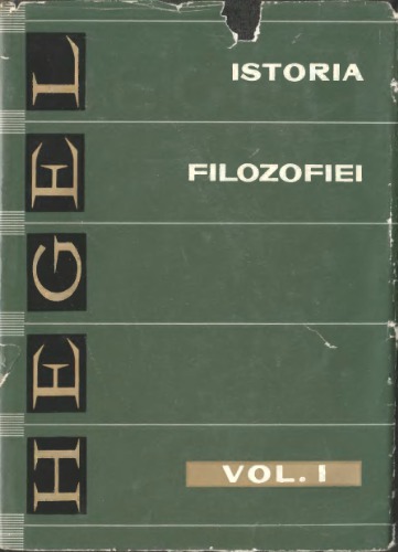 Prelegeri de istorie a filosofiei - vol. I