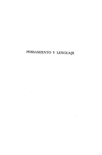 Pensamiento y Lenguaje