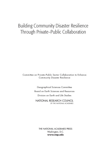 Building Community Disaster Resilience Through Private-Public Collaboration