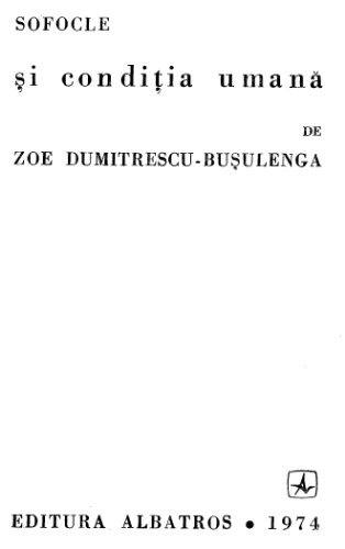 Sofocle Si Conditia Umana