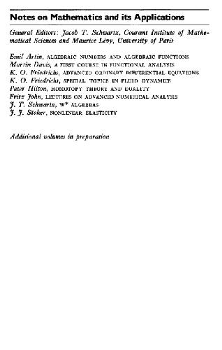 Lectures on advanced numerical analysis