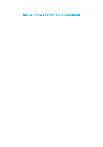 Das Windows Server 2003 codebook
