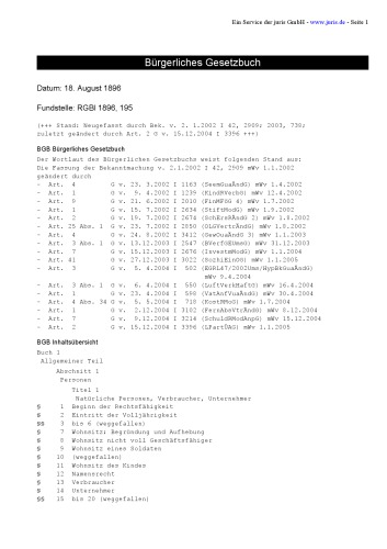 Buergerliches Gesetzbuch. 2., Recht der Schuldverhaeltnisse II (einzelne Schuldverhaeltnisse). Paragr. 433-853