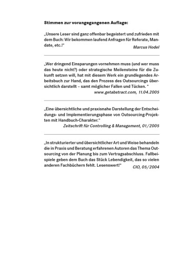 Outsourcing realisieren : Vorgehen für IT und Geschäftsprozesse zur nachhaltigen Steigerung des Unternehmenserfolgs