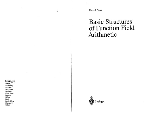 Basic Structures of Function Field Arithmetic