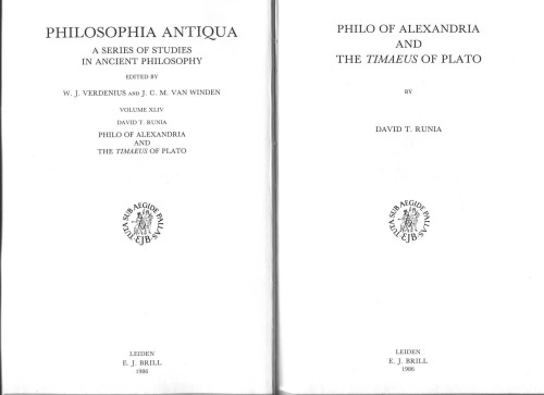 Philo of Alexandria and the Timaeus of Plato