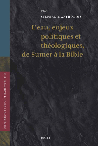 L’eau, enjeux politiques et théologiques, de Sumer à la Bible