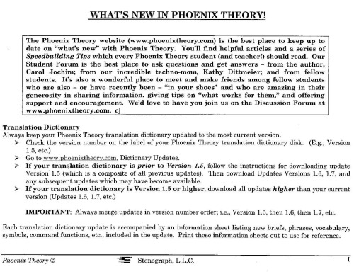 The Phoenix Theory, Lessons 1-16