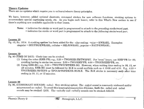 Phoenix Theory, Lessons 17-32