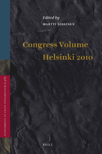 Congress Volume Helsinki 2010