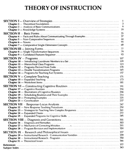Theory of Instruction: Principles and Applications