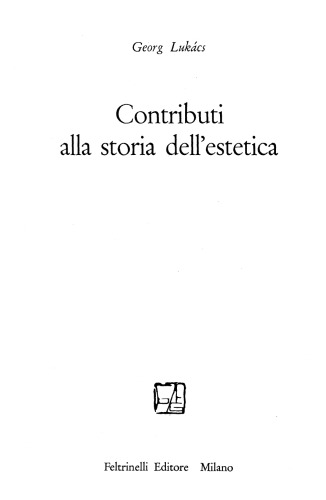 Contributi alla storia dell'estetica