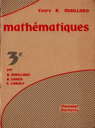 Mathématiques, Classe de Troisième