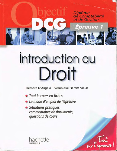 Objectif Dcg: Introduction au Droit