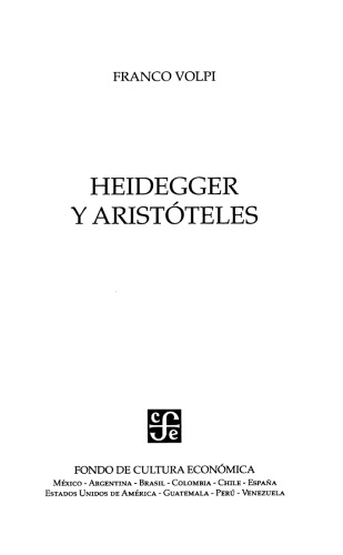 Heidegger y Aristóteles