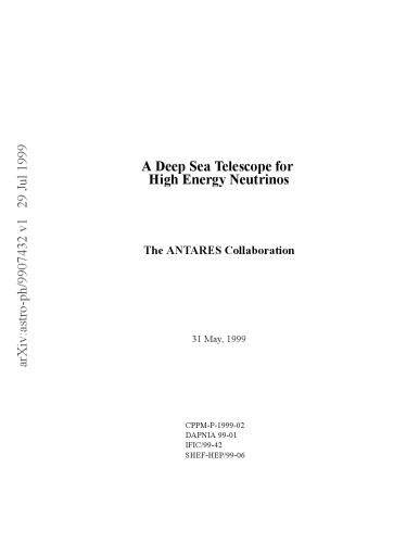 A Deep-Sea Telescope for High-Energy Neutrinos - ANTARES Collaboration