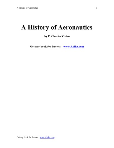 A History of Aeronautics