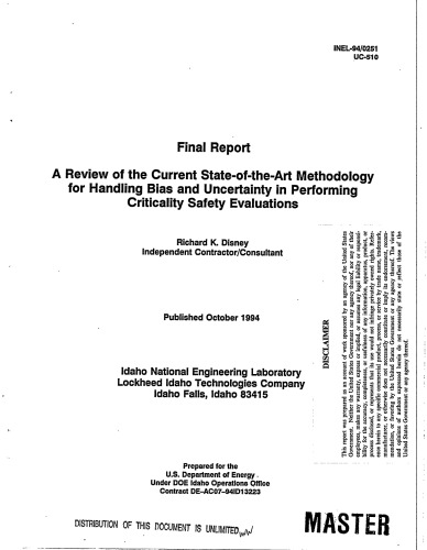 Handling Bias, Uncertainty in Performing Criticality Safety Evaluations