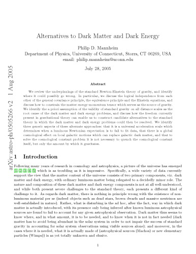 Alternatives to Dark Matter and Dark Energy