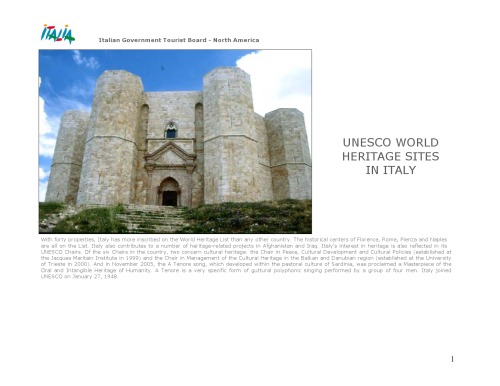 Italy - UNESCO World Heritage Sites in Italy