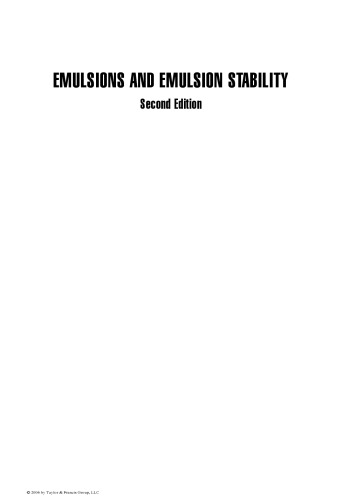 Emulsions and Emulsion Stability 