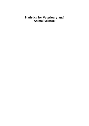 Statistics for Veterinary and Animal Science 