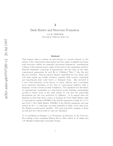 Dark Matter and Structure Formation