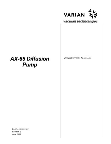 VARIAN AX-65 Diffusion Pump