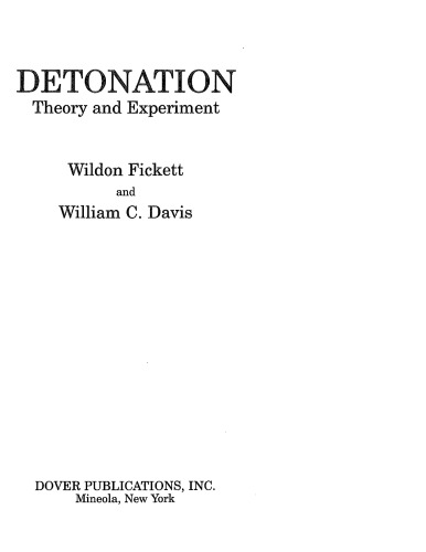 Detonation - Theory and Experiment