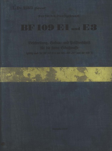 Aircraft Manual - Bf-109 E-1 E-3