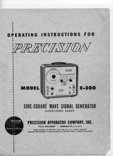 Precision Apparatus Co Model E-300 Signal Generator