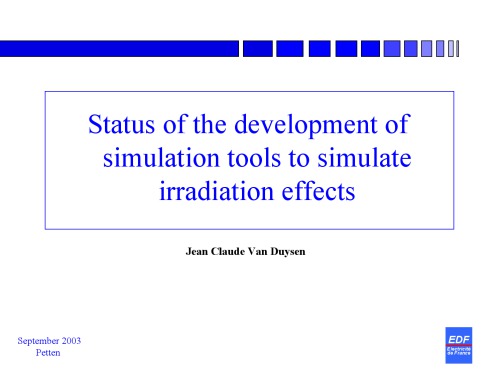 Tools to Simulate Irradiation Effects (presentation slides)