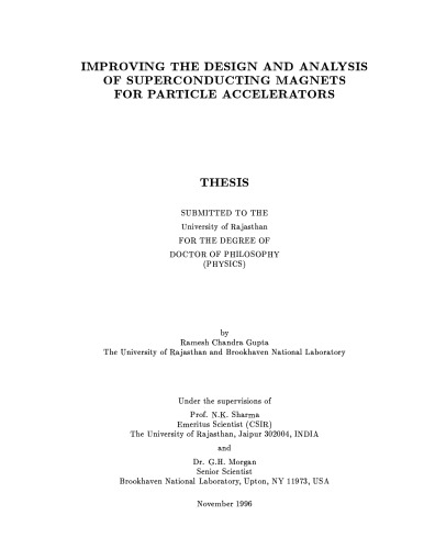 Thesis on Improving Design of Superconducting Magnets for Particle Accelerators
