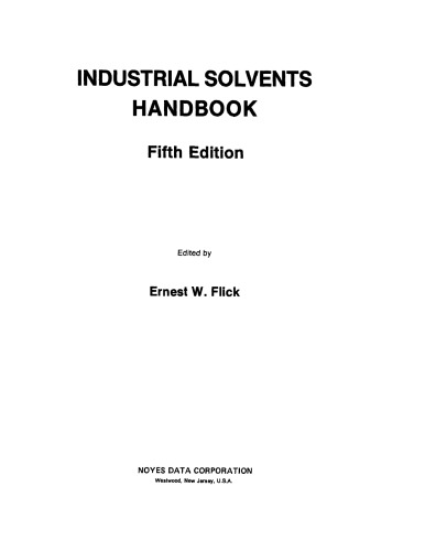 Industrial Solvents Handbook