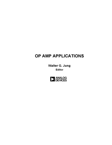 Op Amp Applications FRONT MATTER