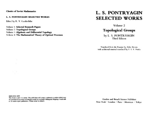 Selected Works, Volume 2: Topological Groups