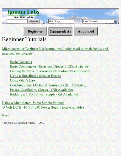 Electronics Tutorial (Website capture)