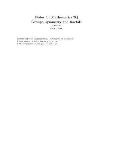 Groups, Symmetry And Fractals