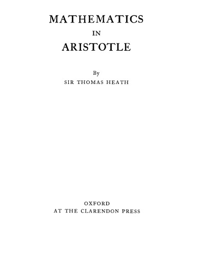Mathematics in Aristotle