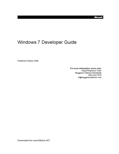 MS Press - Windows 7 Developer Guide