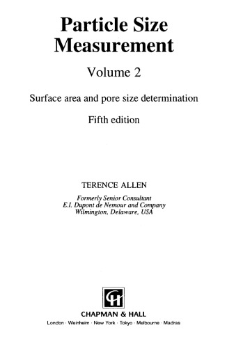 Particle Size Measurement [Vol 2 of 2]