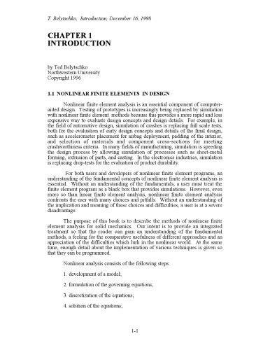 Finite Elements for Nonlinear Continua and Structures