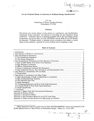 Polarized-Beam Acceleration in Medium-Energy Synchrotrons