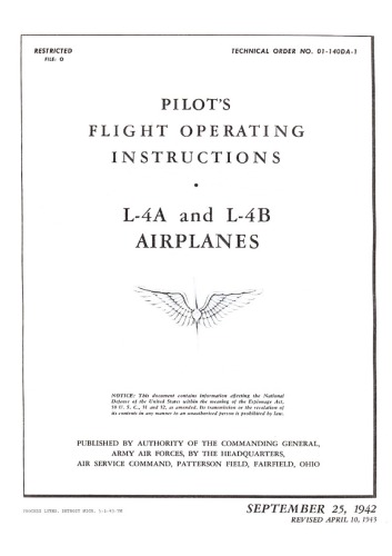 Pilot's Flight Operating Instructions - L-4A,B [TO 01-140DA-1]