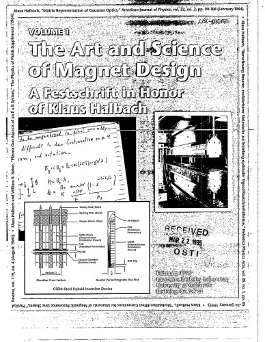 Art and Science of Magnet Design Vol 1