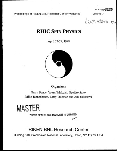 RHIC Spin Physics
