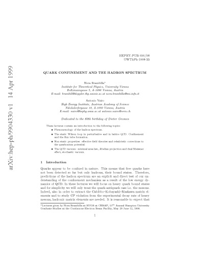 Quark Confinement and the Hadron Spectrum