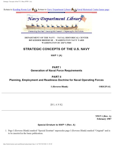 Strategic Concepts of the US Navy [website capture]